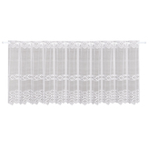 Jacquardová krátká záclonka Hanna, bílá - 45 mm, 150 mm