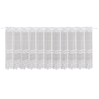Jacquardová krátká záclonka Hanna, bílá - 45 mm, 150 mm
