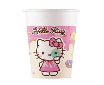 Papírové kelímky Hello Kitty a Kuromi – 200 ml, 8 ks