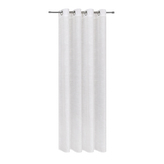 Záclona s kroužky, tkaný efekt - bílá, 245 mm, 140 mm