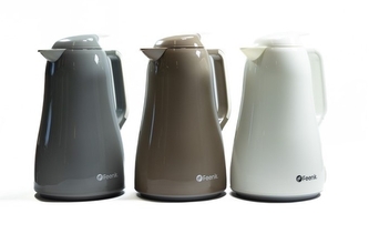 termokonvice 1,0l KÓNICKÁ bílá, pudrová, sklo/plast