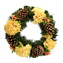 Dušičkový věnec se sv. žlutými chryzantémami Ø30 cm