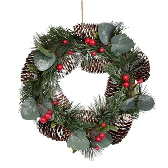 Věnec šiškový s eukalyptem  Ø26 cm