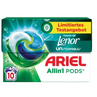 ARIEL kapsułki 3w1 10szt Uniwersal Touch of Lenor do prania 211g