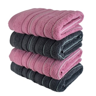 Sada froté ručníků STRIPES 50x90 cm 2 ks růžové, 2 ks šedé