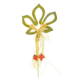 Zápich dřevěný list zelený