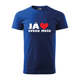 Tričko s potiskem Já miluju svého muže: modré 2XL
