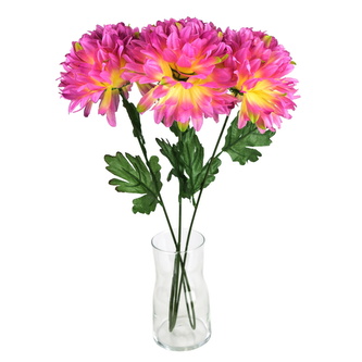 Chryzantéma růžová Ø17cm/65 cm - 3 ks