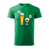 Tričko s potiskem Mě má rád víc - pivo vs. bourbon: zelené 4XL