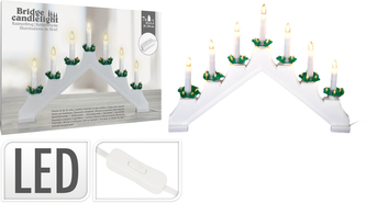 ŚWIECZNIK ADWENTOWY LED 7 LAMPEK