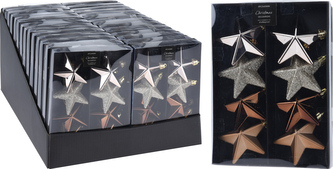 KOMPLET 8 ZAWIESZEK 6,5CM GWIAZDA