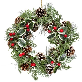 Věnec šiškový s cesmínou Ø26 cm