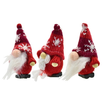 Skřítci v pletených čepičkách, set 3 ks