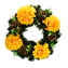 Dušičkový věnec se žlutými chryzantémami Ø30 cm