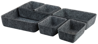 KESPER Sada organizérů do zásuvky, umělá plsť šedá