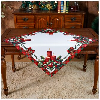Vánoční ubrus na stůl XMAS CANDLES 85x85 cm Mybesthome
