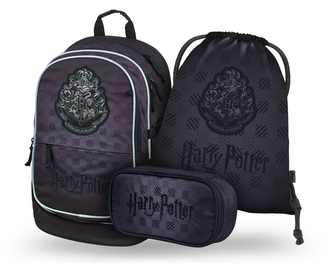 BAAGL SET 3 Core Harry Potter Bradavice černý: batoh, penál, sáček