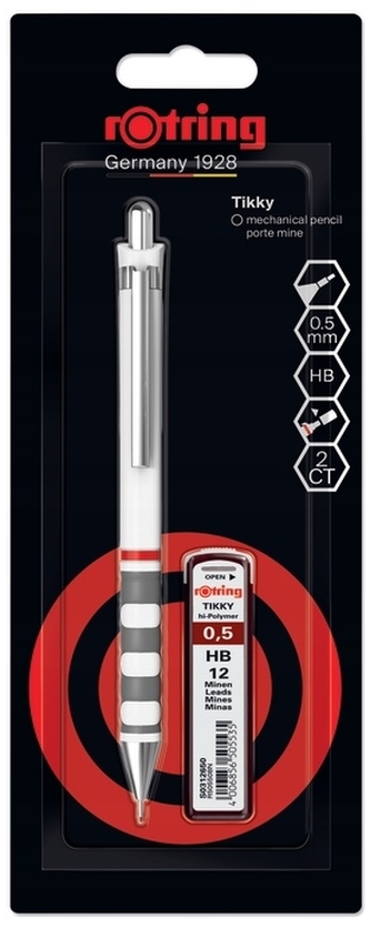 Ołówek automatyczny Tikky Retro 0.5 mm biały z grafitem 05, Rotring