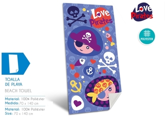 Ręcznik plażowy, 70x140 cm, 75% bawełna, gramatura 300g/m2 Pirates, Kids