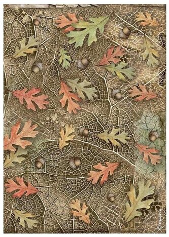 Papier ryżowy A4 Forest Liściaste tło, Stamperia