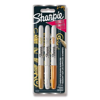 Permanentní popisovač Sharpie Metallic Clip Strip - sada 3 ks, 12 blistrů, metalické barvy
