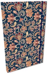 Notes A5 z gumką Soft Touch w kratkę Paisley Kwiaty Blue, Bee-Bee