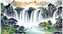 Mozaika diamentowa 80x40 Wodospad z małą chatką u podnóża, Norimpex
