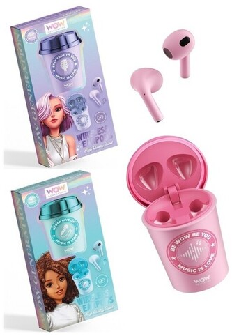 Słuchawki bezprzewodowe fioletowe (6x4) WoW, Kids