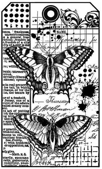 Stempel kauczukowy 7x11cm Motyle, Stamperia