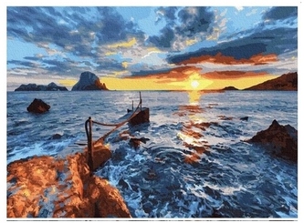 Mozaika diamentowa 30x40cm Morze wzburzone kładka, Norimpex