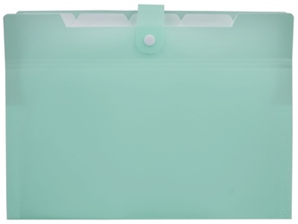 Teczka harmonijkowa A4 PP 5 przegródek pastel zielony THP-A4-14, Biurfol