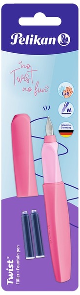Pióro wieczne Twist M Berry Pink + naboje, Pelikan
