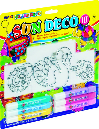 Farby witrażowe 6-kol./10 ml. + 3 witraże SD10B6-D2, Amos