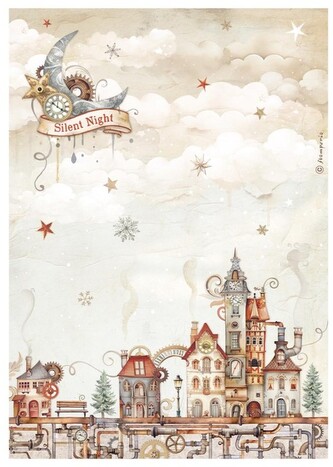 Papier ryżowy A4 Gear Up Domki, Stamperia