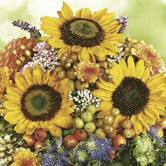 Ubrousky MAKI L (20ks) Autumn Bouquet with Sunflowers