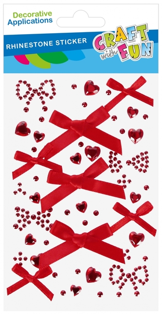 Ozdoba dekoracyjna samoprzylepna kryształki Serca/Kokardy CRAFT WITH FUN 567264