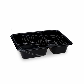 Menu mísa (PP) Reware Lunch opakovaně použitelná 2dílná černá 227 x 178 x 49 mm [20 ks]