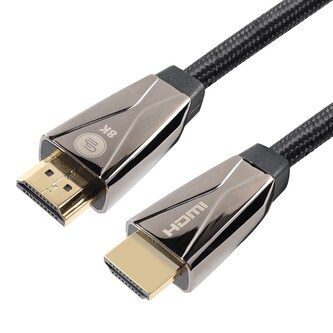 GoGEN HDMI 2.1 8K UHD, 2m, pozlacený, opletený, černý kabel