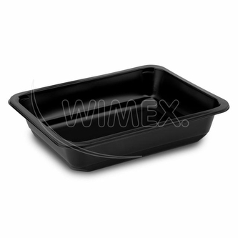 Menu mísa (PP) nedělená černá 227 x 178 x 50 mm 1400ml [50 ks]