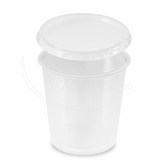 Miska (PP) kulatá průhledná 500ml + víčko [250 sad]