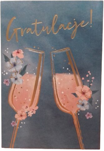 Karnet B6 HM-200 Rocznica ślubu, kieliszki HM-200-3002