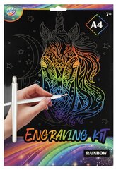 Škrabací obrázek duhový, A4 - unicorn