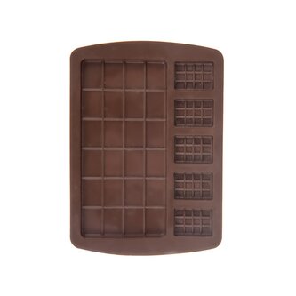 Forma silikon čokoláda tabulky 5 mini+1 maxi hnědá