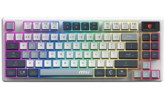 MSI herní klávesnice FORGE GK600 TKL Sky bezdrátová 2,4GHz+BT mechanická RGB USB-C display CZ+SK layout