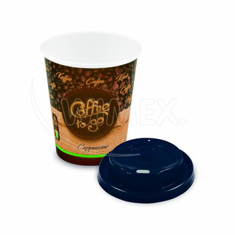 "Papírový kelímek (PAP/PE) ""Coffee to go"" Ø80mm 280ml `0,2L/8oz/M` + víčko [10 sad]"