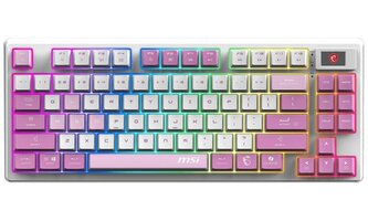 MSI herní klávesnice FORGE GK600 TKL Violet bezdrátová 2,4GHz+BT mechanická RGB USB-C display CZ+SK layout