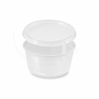 Miska (PP) kulatá průhledná 250ml + víčko [250 sad]