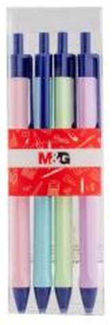 Długopis żelowy 0.7mm nieb 4szt pastel M&G;