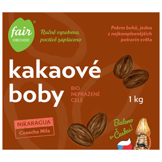Fairobchod Bio nepražené kakaové boby Nikaragua Cosecha Mila, 1 kg