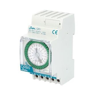 Hodiny spínací ORBIS SUPRA QRS, analog., týdenní, 2,5mod., se zálohou, šedé, na DIN lištu